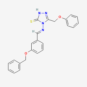 molecular formula C23H20N4O2S B5548062 4-{[3-(benzyloxy)benzylidene]amino}-5-(phenoxymethyl)-4H-1,2,4-triazole-3-thiol 