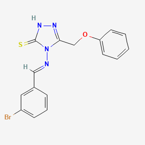 molecular formula C16H13BrN4OS B5548072 4-[(3-溴苯亚甲基)氨基]-5-(苯氧甲基)-4H-1,2,4-三唑-3-硫醇 