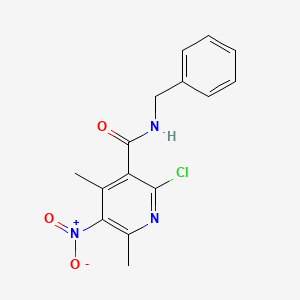 molecular formula C15H14ClN3O3 B5548095 N-苄基-2-氯-4,6-二甲基-5-硝基烟酰胺 