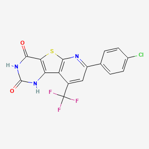 molecular formula C16H7ClF3N3O2S B5548100 7-(4-氯苯基)-4-羟基-9-(三氟甲基)吡啶并[3',2':4,5]噻吩并[3,2-d]嘧啶-2(1H)-酮 