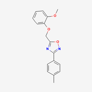 molecular formula C17H16N2O3 B5548103 5-[(2-methoxyphenoxy)methyl]-3-(4-methylphenyl)-1,2,4-oxadiazole 