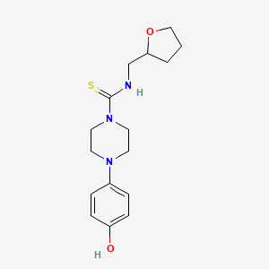 molecular formula C16H23N3O2S B5548119 4-(4-hydroxyphenyl)-N-(tetrahydro-2-furanylmethyl)-1-piperazinecarbothioamide 