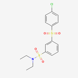 molecular formula C16H18ClNO4S2 B5548157 3-[(4-chlorophenyl)sulfonyl]-N,N-diethylbenzenesulfonamide 