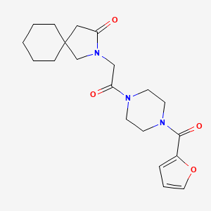 molecular formula C20H27N3O4 B5548173 2-{2-[4-(2-furoyl)piperazin-1-yl]-2-oxoethyl}-2-azaspiro[4.5]decan-3-one 