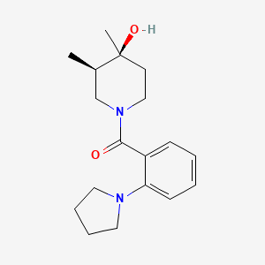 molecular formula C18H26N2O2 B5548197 (3R*,4S*)-3,4-二甲基-1-(2-吡咯烷-1-基苯甲酰)哌啶-4-醇 
