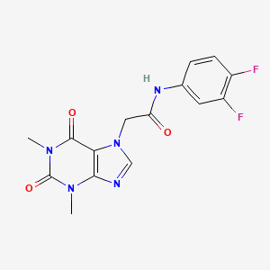 molecular formula C15H13F2N5O3 B5548205 N-(3,4-二氟苯基)-2-(1,3-二甲基-2,6-二氧代-1,2,3,6-四氢-7H-嘌呤-7-基)乙酰胺 