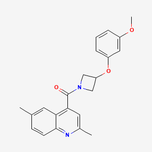 molecular formula C22H22N2O3 B5548210 4-{[3-(3-methoxyphenoxy)-1-azetidinyl]carbonyl}-2,6-dimethylquinoline 