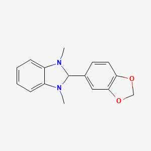 molecular formula C16H16N2O2 B5548222 2-(1,3-benzodioxol-5-yl)-1,3-dimethyl-2,3-dihydro-1H-benzimidazole CAS No. 3652-94-6