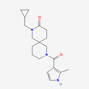 molecular formula C19H27N3O2 B5548232 2-(cyclopropylmethyl)-8-[(2-methyl-1H-pyrrol-3-yl)carbonyl]-2,8-diazaspiro[5.5]undecan-3-one 