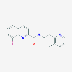 molecular formula C20H20FN3O B5548234 8-fluoro-N-methyl-N-[1-methyl-2-(3-methyl-2-pyridinyl)ethyl]-2-quinolinecarboxamide 