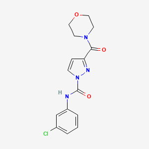 molecular formula C15H15ClN4O3 B5548241 N-(3-chlorophenyl)-3-(4-morpholinylcarbonyl)-1H-pyrazole-1-carboxamide 