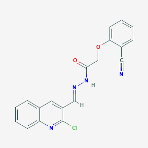 molecular formula C19H13ClN4O2 B5548242 N'-[(2-氯-3-喹啉基)亚甲基]-2-(2-氰基苯氧基)乙酰肼 