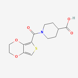 molecular formula C13H15NO5S B5548245 1-(2,3-dihydrothieno[3,4-b][1,4]dioxin-5-ylcarbonyl)piperidine-4-carboxylic acid 
