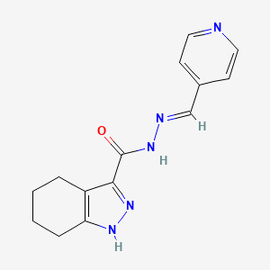 molecular formula C14H15N5O B5548259 N'-(4-pyridinylmethylene)-4,5,6,7-tetrahydro-1H-indazole-3-carbohydrazide 