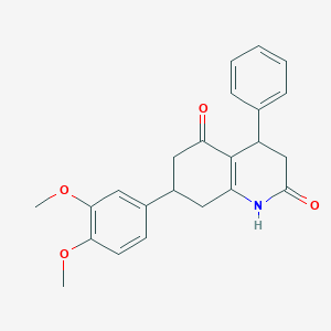 molecular formula C23H23NO4 B5548265 7-(3,4-dimethoxyphenyl)-4-phenyl-4,6,7,8-tetrahydro-2,5(1H,3H)-quinolinedione 