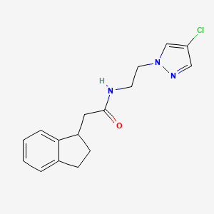 N-[2-(4-chloro-1H-pyrazol-1-yl)ethyl]-2-(2,3-dihydro-1H-inden-1-yl)acetamide
