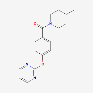 molecular formula C17H19N3O2 B5548302 2-{4-[(4-methyl-1-piperidinyl)carbonyl]phenoxy}pyrimidine 