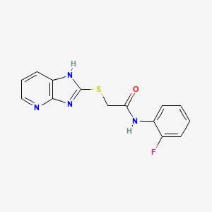 molecular formula C14H11FN4OS B5548305 N-(2-fluorophenyl)-2-(3H-imidazo[4,5-b]pyridin-2-ylthio)acetamide 