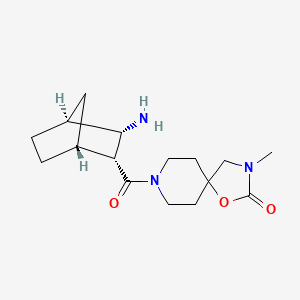 molecular formula C16H25N3O3 B5548321 8-{[rel-(1R,2R,3S,4S)-3-aminobicyclo[2.2.1]hept-2-yl]carbonyl}-3-methyl-1-oxa-3,8-diazaspiro[4.5]decan-2-one hydrochloride 