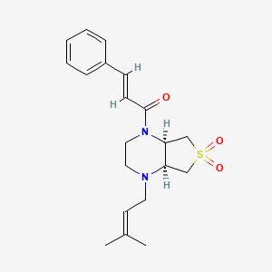 molecular formula C20H26N2O3S B5548324 (4aR*,7aS*)-1-(3-甲基-2-丁烯-1-基)-4-[(2E)-3-苯基-2-丙烯酰]八氢噻吩并[3,4-b]吡嗪 6,6-二氧化物 