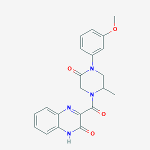 molecular formula C21H20N4O4 B5548365 3-{[4-(3-甲氧基苯基)-2-甲基-5-氧代-1-哌嗪基]羰基}-2(1H)-喹喔啉酮 