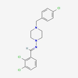 molecular formula C18H18Cl3N3 B5548368 4-(4-chlorobenzyl)-N-(2,3-dichlorobenzylidene)-1-piperazinamine 
