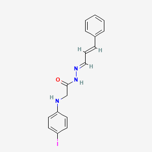 molecular formula C17H16IN3O B5548382 2-[(4-iodophenyl)amino]-N'-(3-phenyl-2-propen-1-ylidene)acetohydrazide 