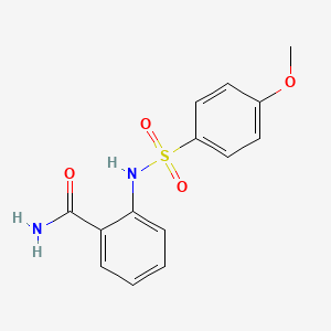 molecular formula C14H14N2O4S B5548387 2-{[(4-methoxyphenyl)sulfonyl]amino}benzamide 
