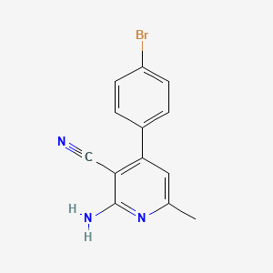 molecular formula C13H10BrN3 B5548389 2-氨基-4-(4-溴苯基)-6-甲基烟腈 