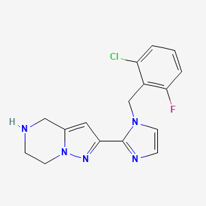molecular formula C16H15ClFN5 B5548401 2-[1-(2-chloro-6-fluorobenzyl)-1H-imidazol-2-yl]-4,5,6,7-tetrahydropyrazolo[1,5-a]pyrazine dihydrochloride 