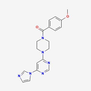 molecular formula C19H20N6O2 B5548404 4-(1H-咪唑-1-基)-6-[4-(4-甲氧基苯甲酰)-1-哌嗪基]嘧啶 