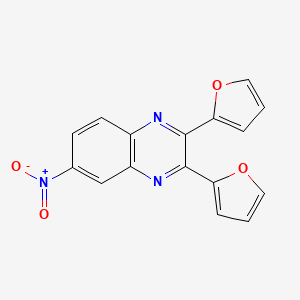 molecular formula C16H9N3O4 B5548422 2,3-di-2-furyl-6-nitroquinoxaline 