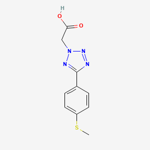molecular formula C10H10N4O2S B5548434 {5-[4-(methylthio)phenyl]-2H-tetrazol-2-yl}acetic acid 