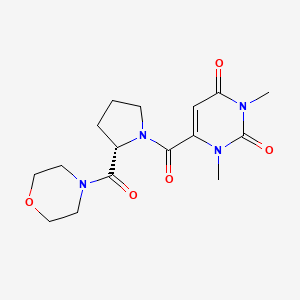 molecular formula C16H22N4O5 B5548488 1,3-dimethyl-6-{[(2S)-2-(4-morpholinylcarbonyl)-1-pyrrolidinyl]carbonyl}-2,4(1H,3H)-pyrimidinedione 