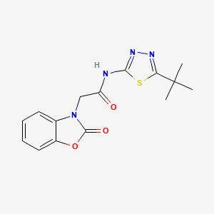 molecular formula C15H16N4O3S B5548489 N-(5-叔丁基-1,3,4-噻二唑-2-基)-2-(2-氧代-1,3-苯并恶唑-3(2H)-基)乙酰胺 
