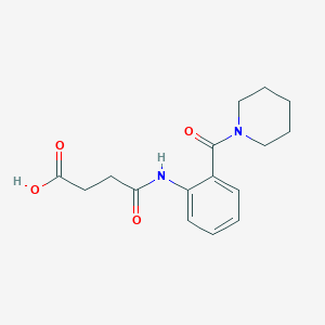 molecular formula C16H20N2O4 B5548513 4-oxo-4-{[2-(1-piperidinylcarbonyl)phenyl]amino}butanoic acid 