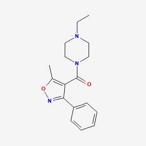 molecular formula C17H21N3O2 B5548528 1-ethyl-4-[(5-methyl-3-phenyl-4-isoxazolyl)carbonyl]piperazine 