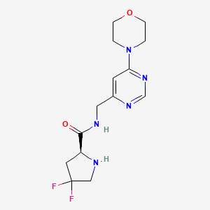 molecular formula C14H19F2N5O2 B5548533 4,4-difluoro-N-{[6-(4-morpholinyl)-4-pyrimidinyl]methyl}-L-prolinamide dihydrochloride 