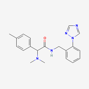 molecular formula C20H23N5O B5548538 2-(dimethylamino)-2-(4-methylphenyl)-N-[2-(1H-1,2,4-triazol-1-yl)benzyl]acetamide 