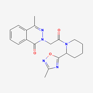 molecular formula C19H21N5O3 B5548552 4-甲基-2-{2-[2-(3-甲基-1,2,4-恶二唑-5-基)-1-哌啶基]-2-氧代乙基}-1(2H)-酞嗪酮 