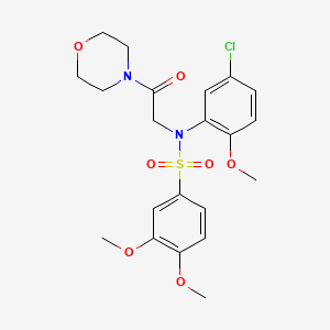molecular formula C21H25ClN2O7S B5548560 N-(5-chloro-2-methoxyphenyl)-3,4-dimethoxy-N-[2-(4-morpholinyl)-2-oxoethyl]benzenesulfonamide 