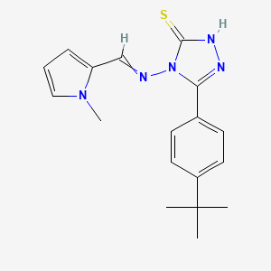 molecular formula C18H21N5S B5548562 5-(4-叔丁基苯基)-4-{[(1-甲基-1H-吡咯-2-基)亚甲基]氨基}-4H-1,2,4-三唑-3-硫醇 
