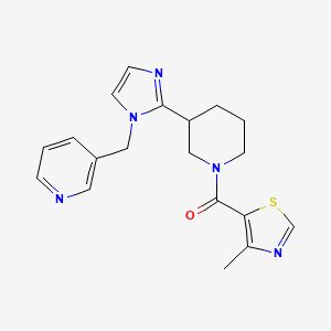 molecular formula C19H21N5OS B5548565 3-[(2-{1-[(4-methyl-1,3-thiazol-5-yl)carbonyl]-3-piperidinyl}-1H-imidazol-1-yl)methyl]pyridine 