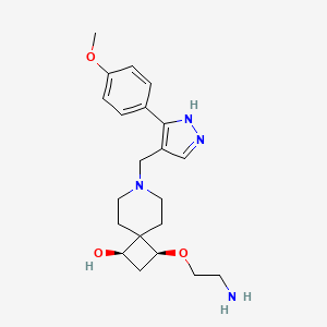 rel-(1R,3S)-3-(2-aminoethoxy)-7-{[3-(4-methoxyphenyl)-1H-pyrazol-4-yl]methyl}-7-azaspiro[3.5]nonan-1-ol dihydrochloride