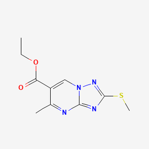 molecular formula C10H12N4O2S B5548578 5-甲基-2-（甲硫基）[1,2,4]三唑并[1,5-a]嘧啶-6-羧酸乙酯 