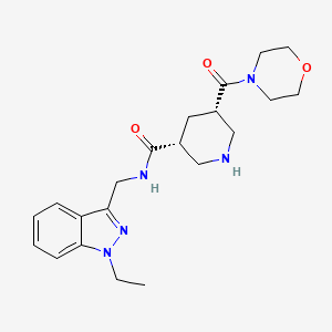 (3R*,5S*)-N-[(1-ethyl-1H-indazol-3-yl)methyl]-5-(morpholin-4-ylcarbonyl)piperidine-3-carboxamide