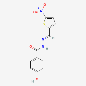 molecular formula C12H9N3O4S B5548595 4-hydroxy-N'-[(5-nitro-2-thienyl)methylene]benzohydrazide 