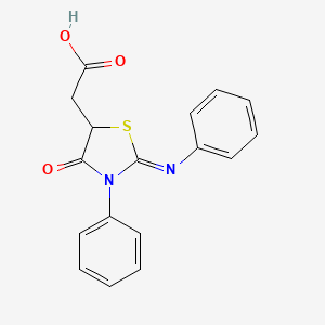 molecular formula C17H14N2O3S B5548605 [4-oxo-3-phenyl-2-(phenylimino)-1,3-thiazolidin-5-yl]acetic acid CAS No. 7669-21-8