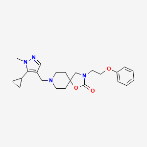 molecular formula C23H30N4O3 B5548612 8-[(5-cyclopropyl-1-methyl-1H-pyrazol-4-yl)methyl]-3-(2-phenoxyethyl)-1-oxa-3,8-diazaspiro[4.5]decan-2-one 