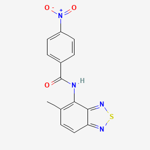molecular formula C14H10N4O3S B5548627 N-(5-甲基-2,1,3-苯并噻二唑-4-基)-4-硝基苯甲酰胺 